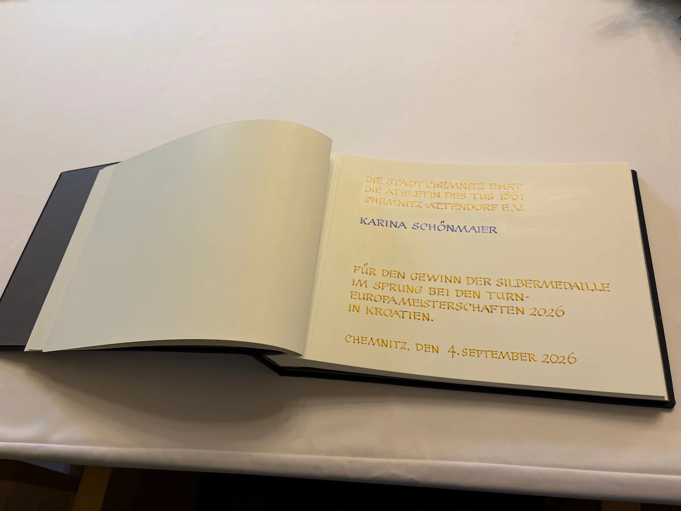 Eintragung Goldenes Buch